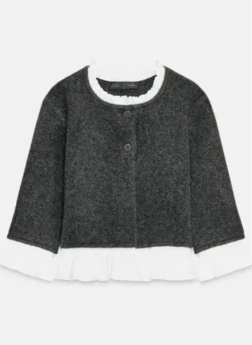 ZARA 포플린 콤비 니트 자켓