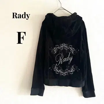 [ Rady ] 벨로아 집업 후드티 블랙 후드 부착 자수 F