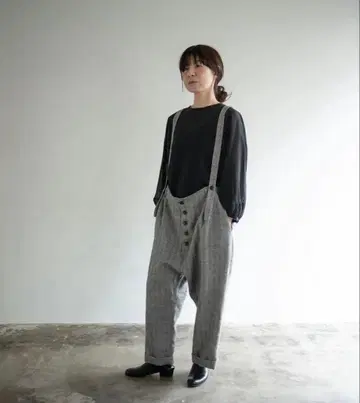 서스펜더 팬츠 울 린넨 마노 아키코