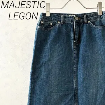 MAJESTIC LEGON 미디 스커트 타이트 데님 백 슬릿