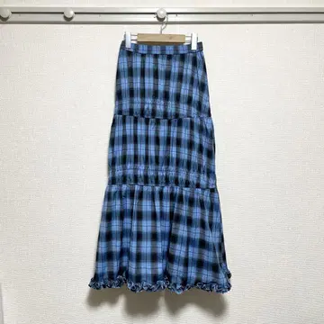 [ 새상품급 ] LOWRYS FARM(로리즈팜) 체크 무늬 캉캉 스커트