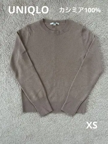 UNIQLO 베이지 캐시미어 크루넥 스웨터 XS