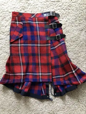sacai 스커트 체크 랩 스커트