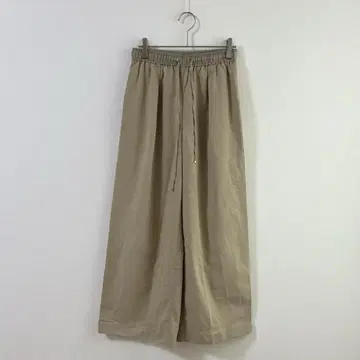 4133 반야드 줌 와이드 팬츠 허리밴딩 린넨 린넨 혼방 베이지