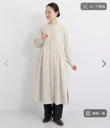 스트라이프 셔츠 원피스 롱 기장