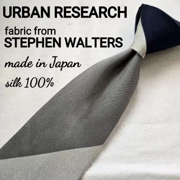 URBAN RESEARCH 실크 넥타이 네이비 화이트 스트라이프