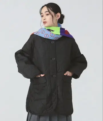 레이빔즈 퀼팅 노카라 블루종