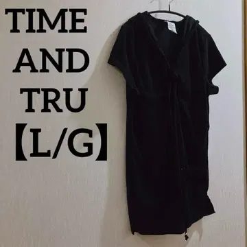 TIME AND TRU [ L/G ] 후드 부착 블랙 원피스 반팔