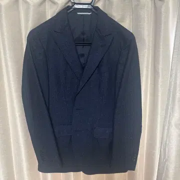 MORLES ETHOMAS 캐시미어 혼방 자켓 M 네이비 헤링본