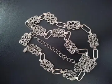 [ 가격 인하 ] 빈티지 체인 벨트 실버 레트로