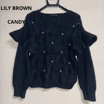 릴리 브라운 LILY BROWN 캔디 재고 펄 시스루 니트