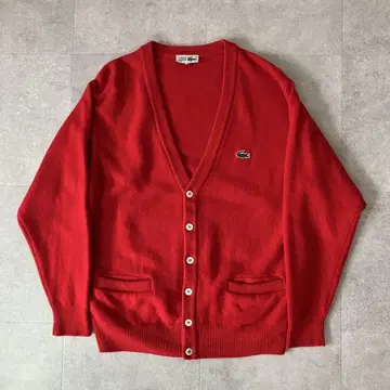 90s LACOSTE 라코스테 니트 가디건/레드/size(4)
