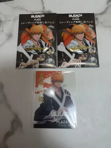 BLEACH 쿠로사키 이치고 캔뱃지 클리어 카드 3종 세트
