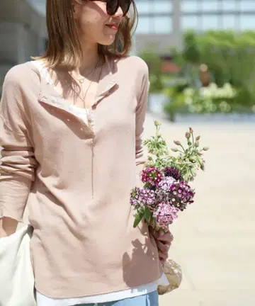 두지엠 클라세 와플T 긴팔 티셔츠 헨리넥