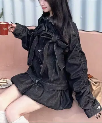 nemne store 리본 데님 자켓
