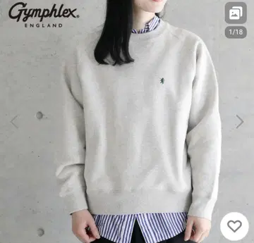 짐플렉스 크루넥 맨투맨 풀오버 탑 그레이