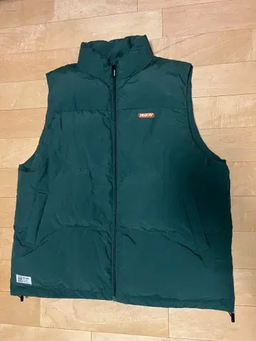 VISION STREET WEAR 충전솜 베스트 그린 x 오렌지