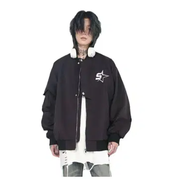 새상품 미사용 남성용 오버 사이즈 자켓 블랙 별 로고 블랙