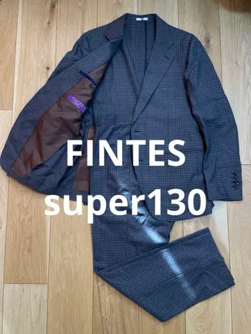 FINTES super130 체크 무늬 수트 셋업
