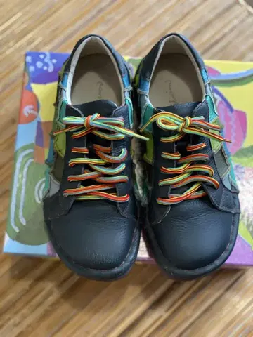 에스타시온 컬러풀 패치워크 가죽 신발