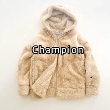 Champion 플리스 보아 복슬복슬 후드티 베이지