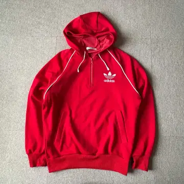 80s adidas x DESCENTE 하프 지퍼 후드티