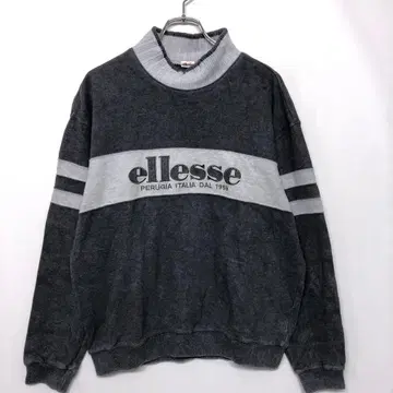 ellesse 올드 레트로 스키 스포츠 구제 의류 모크넥 맨투맨