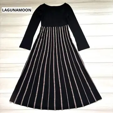 LAGUNAMOON 롱 니트 원피스 블랙 A라인