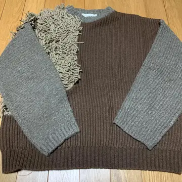 MOUSSY 브라운 그레이 긴팔 니트