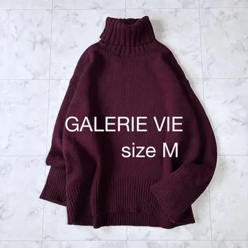 레어 컬러 사이즈 M*GALERIE VIE 파인 울 하이넥 니트