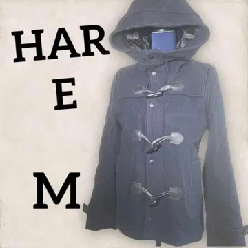 [ HARE ] 하레 더플 코트 M 울 코트 블랙 새상품급 학생 인기