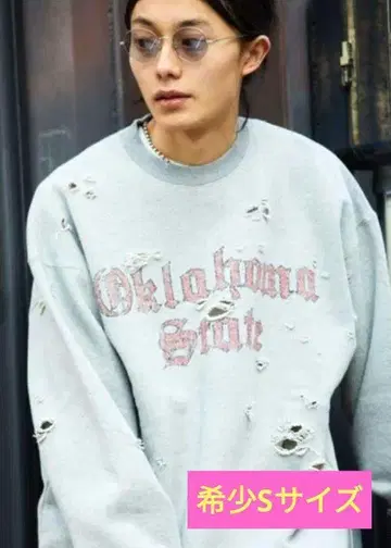 FREAKS STORE 새상품급 OKLAHOMA 맨투맨 데미지 가공