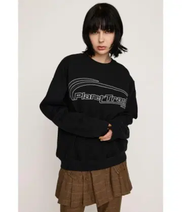 SLY moussy 맨투맨 트레이닝복 로고 블랙