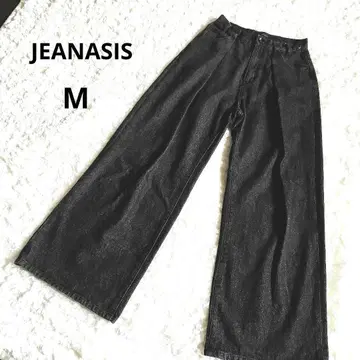 [ 컨디션 최상 ] jeanasis 턱 와이드 데님 팬츠 블랙
