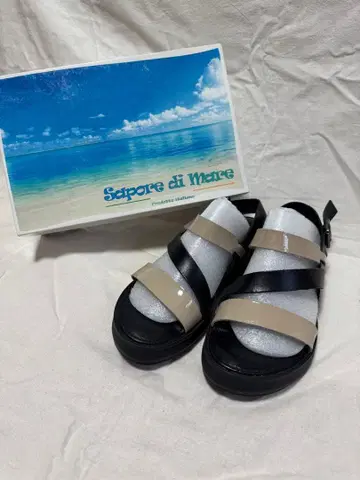 Sapore di Mare 스트랩 샌들 블랙 베이지 박스 포함