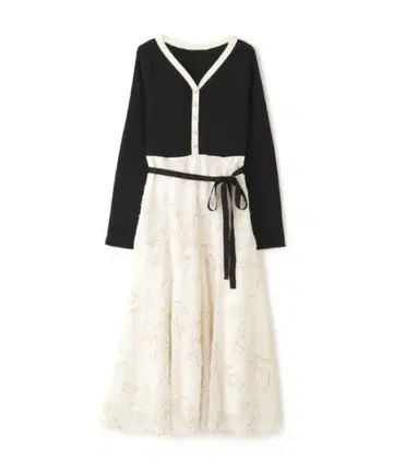 JILL by JILL STUART 모헤어 자수 도킹 니트 원피스