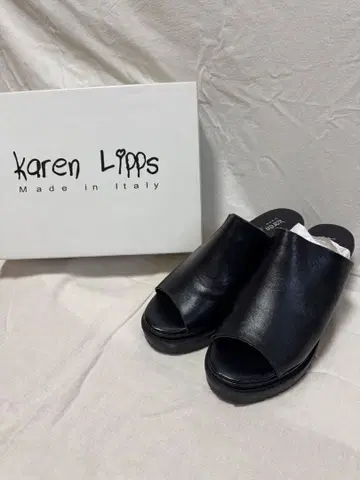 karen Lipps 블랙 오픈토 샌들