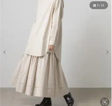 OMNES 브로드 밑단 턱 개더 스커트 프리 사이즈