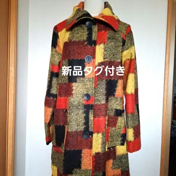 택 포함 새상품 패션 메시지 경량 울 코트 정가 13545엔