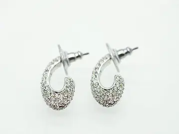 스와로브스키 SWAROVSKI 크리스탈 파베 귀걸이 클리어