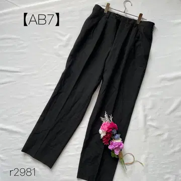 고급 소재 울 캐시미어 턱 팬츠 핀스트라이프 슬랙스 블랙 [ AB7 ]