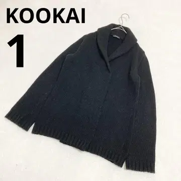 KOOKAI 쿠카이 스냅 버튼 니트 아우터 무지 블랙 1