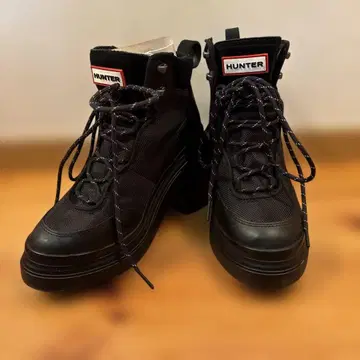[ 새상품급 ] HUNTER 헌터 레이스업 힐 부츠 23cm