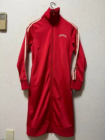 00s 아디다스 저지 원피스 /L 빨간색 스트레치 로고 자수 y2k