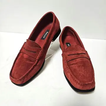 BALLY (발리) 스웨이드 레드 로퍼 여성용 24.5cm