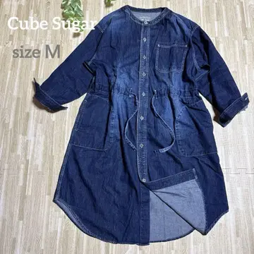 [새상품급] Cube Sugar 큐브 슈가 데님 긴팔 셔츠 원피스 롱