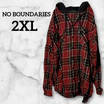 새상품급 NO BOUNDARIES 후드 부착 긴팔 셔츠 2XL