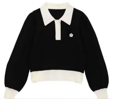 MARY QUANT 바이컬러 데이지 폴로 긴팔