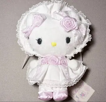 화이트 프릴 헬로키티 봉제 인형 산리오
