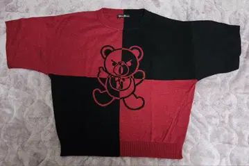 Hysteric Glamour 반팔 니트 빨검 베어 곰